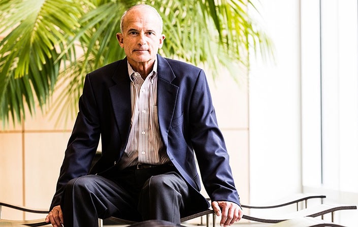 Chris Cortez, VP of Microsoft Military Affairs, sits for a professional photo.