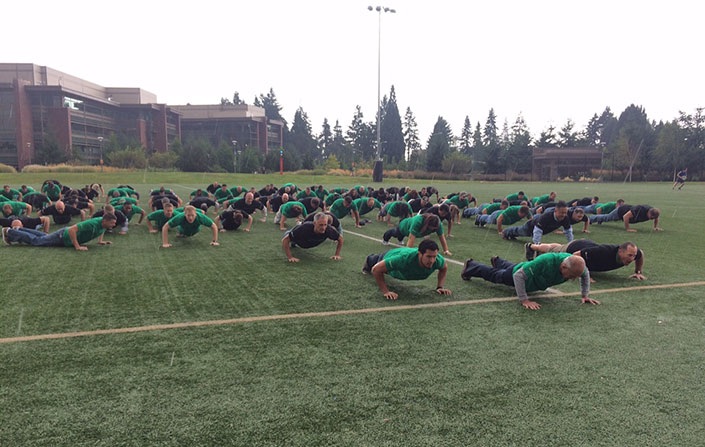 Give them 20 push up challenge.