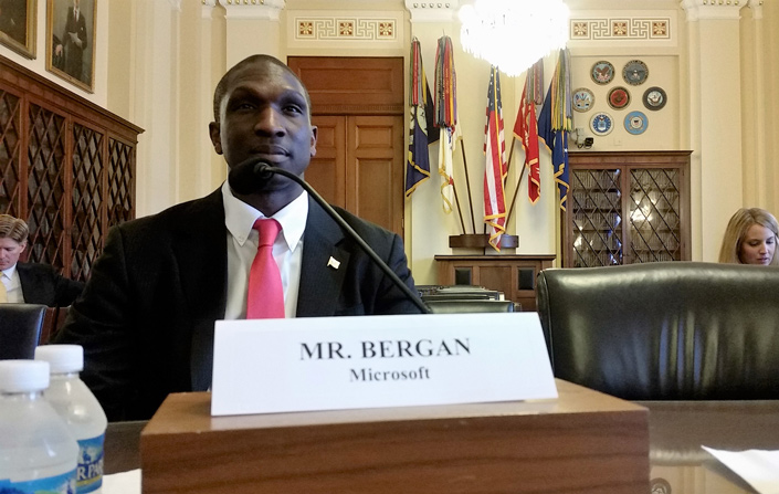 Bergan urged lawmakers to support policies that train military service members for IT careers.