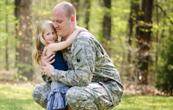 James Fitzer hugging daughter