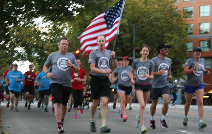 Donnie, Frank, Olivia, and Judson running the Old Glory Relay in Seattle, WA.