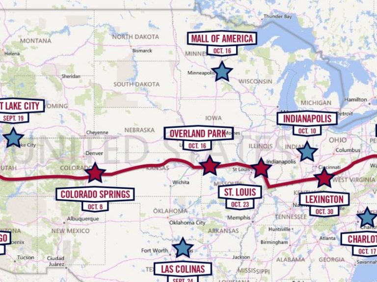 Old Glory Relay route map