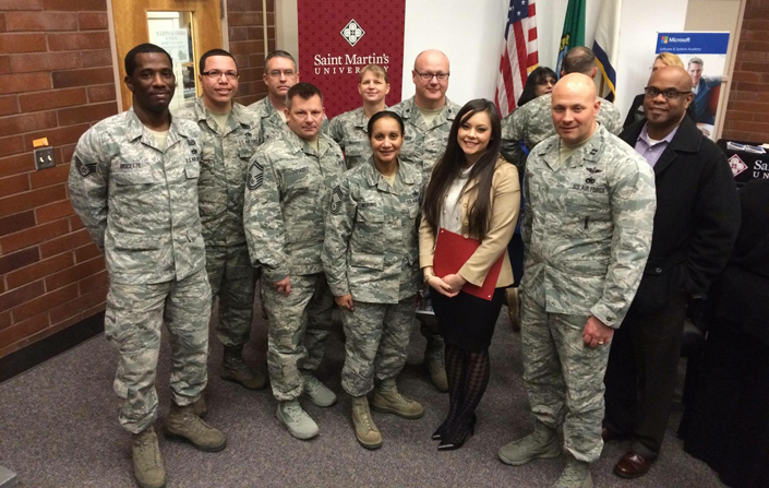 The entire chain of command joined Haywood for her MSSA graduation.