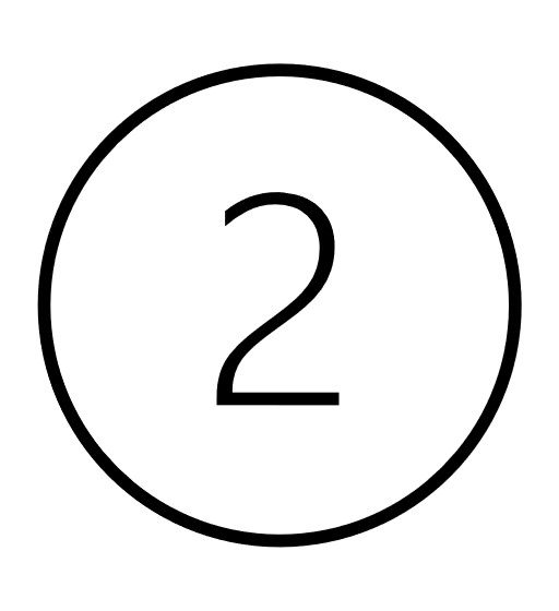 The number two enclosed in a circle.