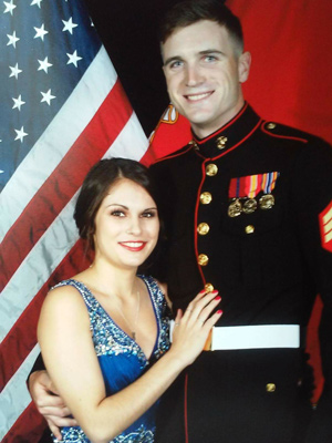 William and partner dress photo from the Marine Corps ball.