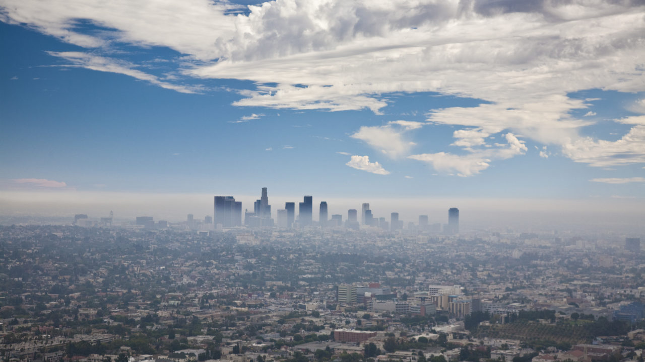 Los Angeles skyline from observatory