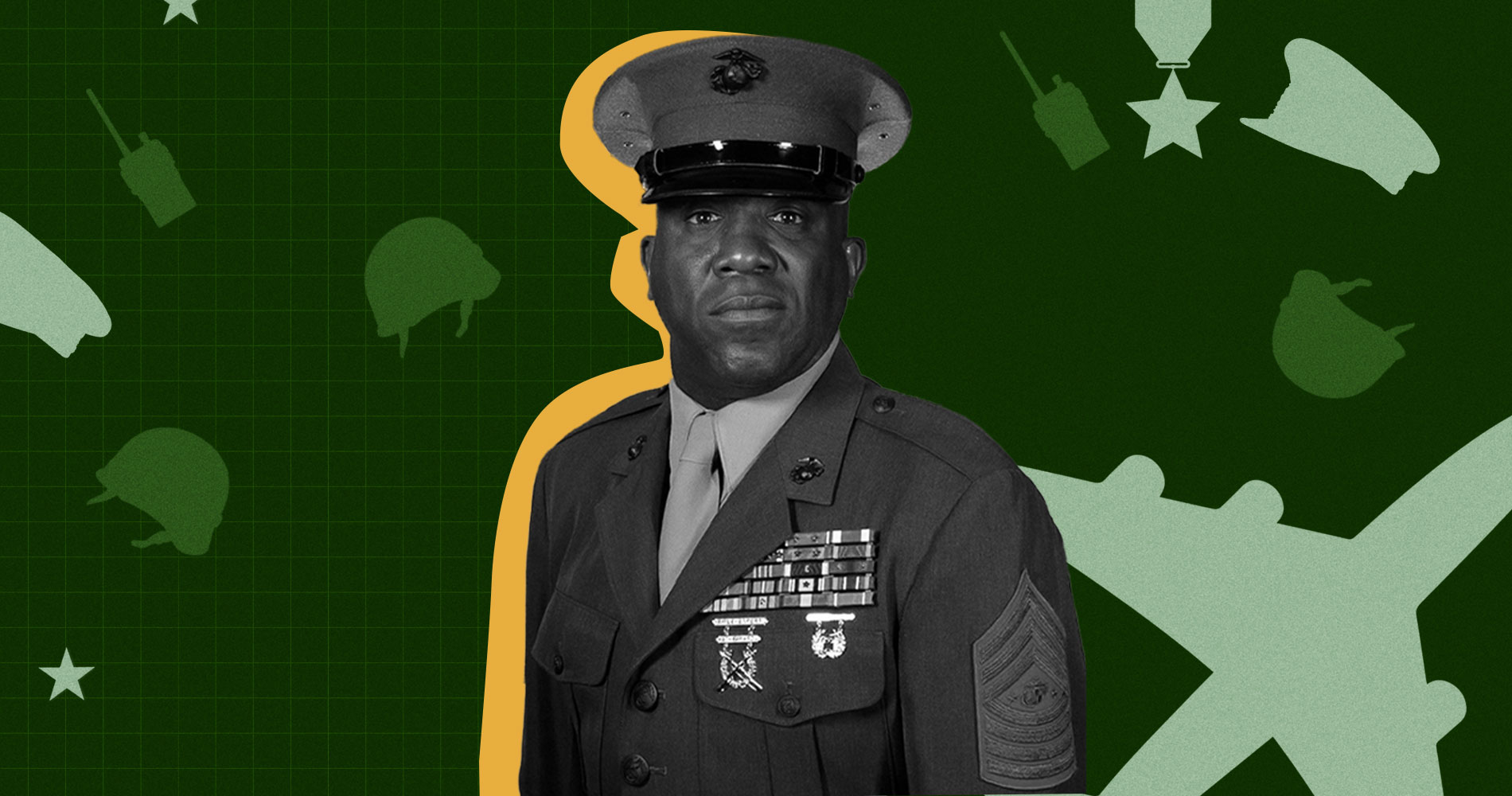 Sargeant Major Ron Green looks at the camera in uniform